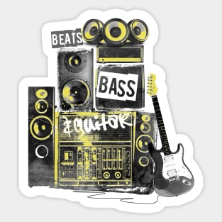 Bass Beats and Guitar Sticker